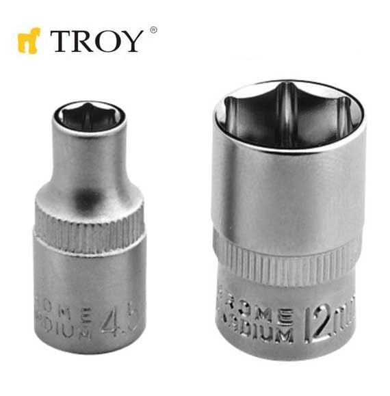 TROY 26141 1/4” Lokma (Ölçü 4mm-Çap 11,8mm-Uzunluk 25mm)   10 Adet