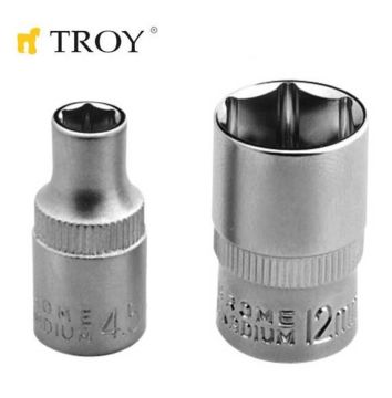 TROY 26143 1/4” Lokma (Ölçü 5,0mm-Çap 11,8mm-Uzunluk 25mm)  10 Adet