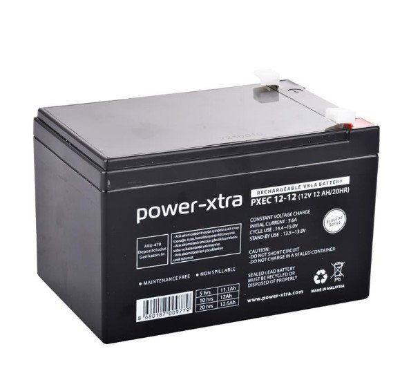 Power-Xtra EcoLead Series - PXEC12-12 - 12V 12 Ah Kuru Akü