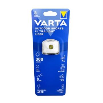 Varta 18631101401 Outdoor Sports Ultralight H30R Beyaz Şarjlı Kafa Feneri
