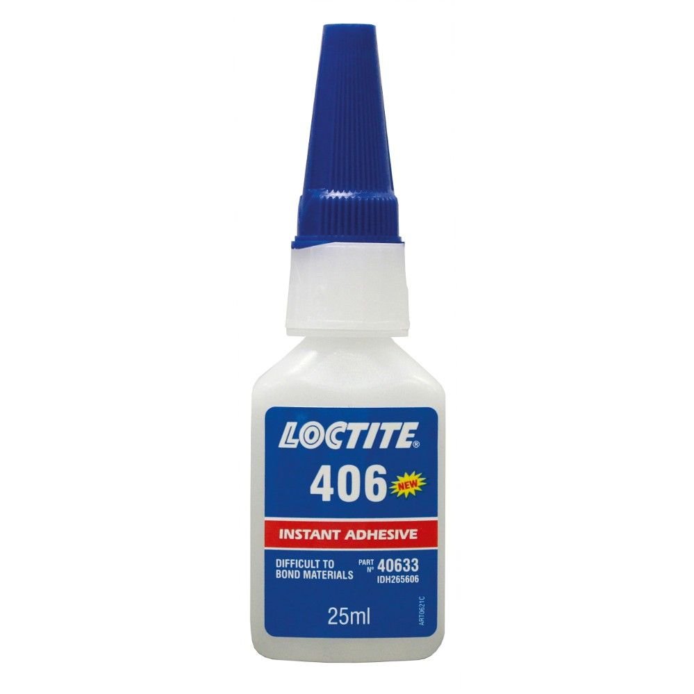 LOCTITE 406 Plastik-kauçuk yüzeyler için uygun hızlı yapıştırıcı.