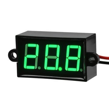 Arduino 0.56'' 0-100V 3 Kablolu DC Yeşil Voltmetre