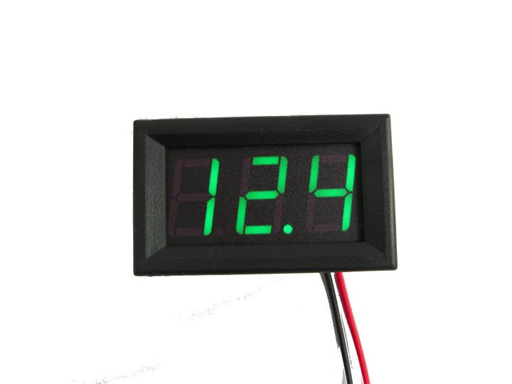 Arduino 0.28'' 3.5-30V İki Kablolu DC Yeşil Voltmetre