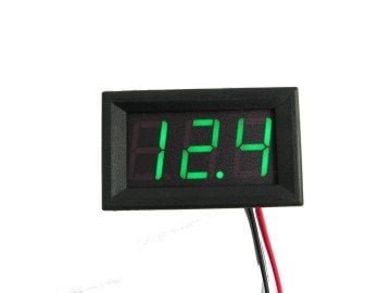 Arduino 0.28'' 3.5-30V İki Kablolu DC Yeşil Voltmetre