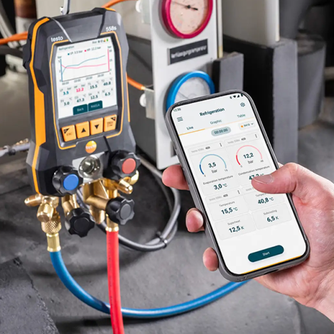 Testo 558S Dokunmatik Ekranlı Akıllı Manifold Vakum Seti