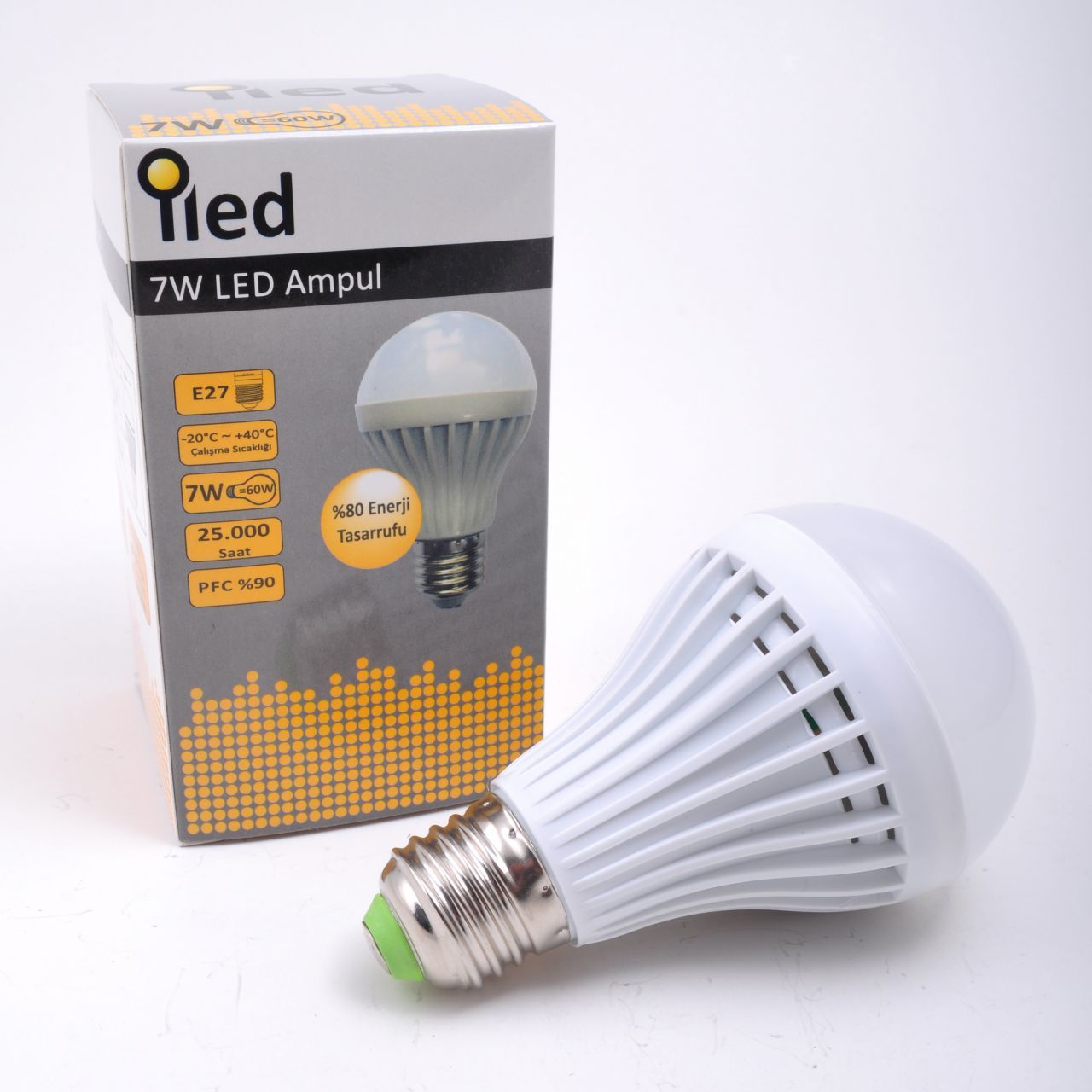 7 watt E27 LED Ampul Beyaz 5 Adet