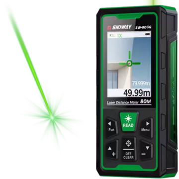 SW-80GQ Yeşil Lazerli 80 Metre Kameralı Lazermetre | Şarjlı ve IP68 Korumalı