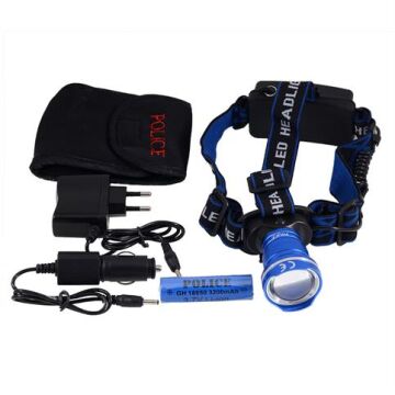 Police PS-1824 Cree T6 Led Zoom Şarj Edilebilir Kafa Feneri 1X18650