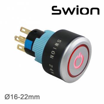 16-22MM LEDLİ KALICI BUTONLAR SWY-11ZT 24V (KIRIMIZI)