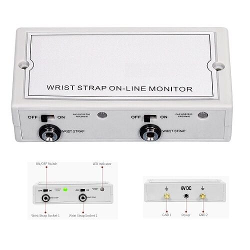 IZ-W519 Antistatik ESD Bileklik Süreklilik Test Monitörü Çift Girişli
