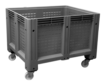 Yanları delikli altı kapalı tekerlekli kasa K-6500-AT