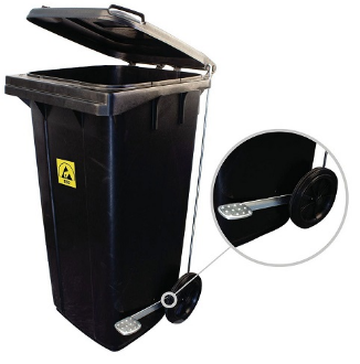 Antistatik ESD Siyah İletken Çöp Konteyneri 120 Litre IZ-WB120