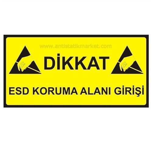 Antistatik ESD Giriş Tabelası 15x30cm Türkçe IZ-TBL01