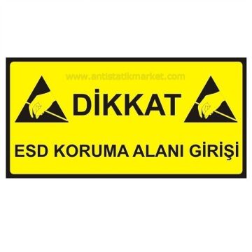 Antistatik ESD Giriş Tabelası 15x30cm Türkçe IZ-TBL01