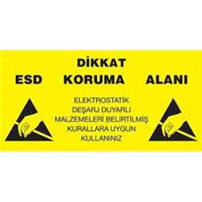 Antistatik ESD Koruma Alanı Tabelası 30x60cm İng. IZ-TBL06