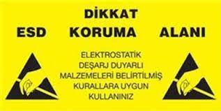 Antistatik ESD Koruma Alanı Tabelası 30x60cm TR IZ-TBL07