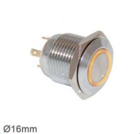 16mm Metal LED'li Yaylı Buton