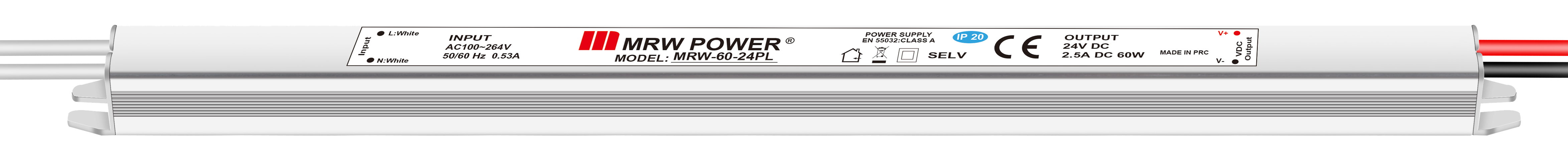 Power Metal Kasalı İç Mekan AC/DC (SMPS) Ultra Slim Adaptör 24V  2.5A  60W